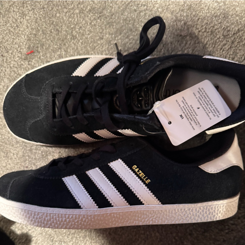 Adidas Gazelle Black and White Sneakers youth size 6